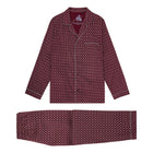 Bordeaux off white print grey piping