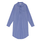 Satin with blue and white strips