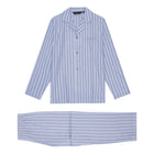 Herringbone Blue and off white